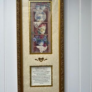 Vintage Framed Home Blessing Wall Art
